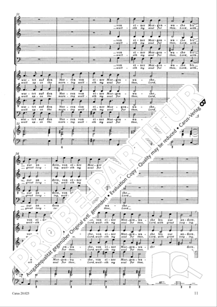 From the deep, cried I (Aus der Tiefe ruf ich) 4-Part scores gallery preview page 12