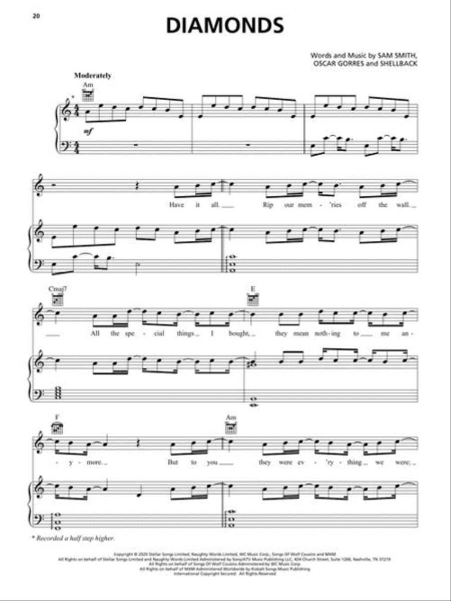 Chart Hits of 2020-2021 Piano, Vocal, Guitar scores gallery preview page 7