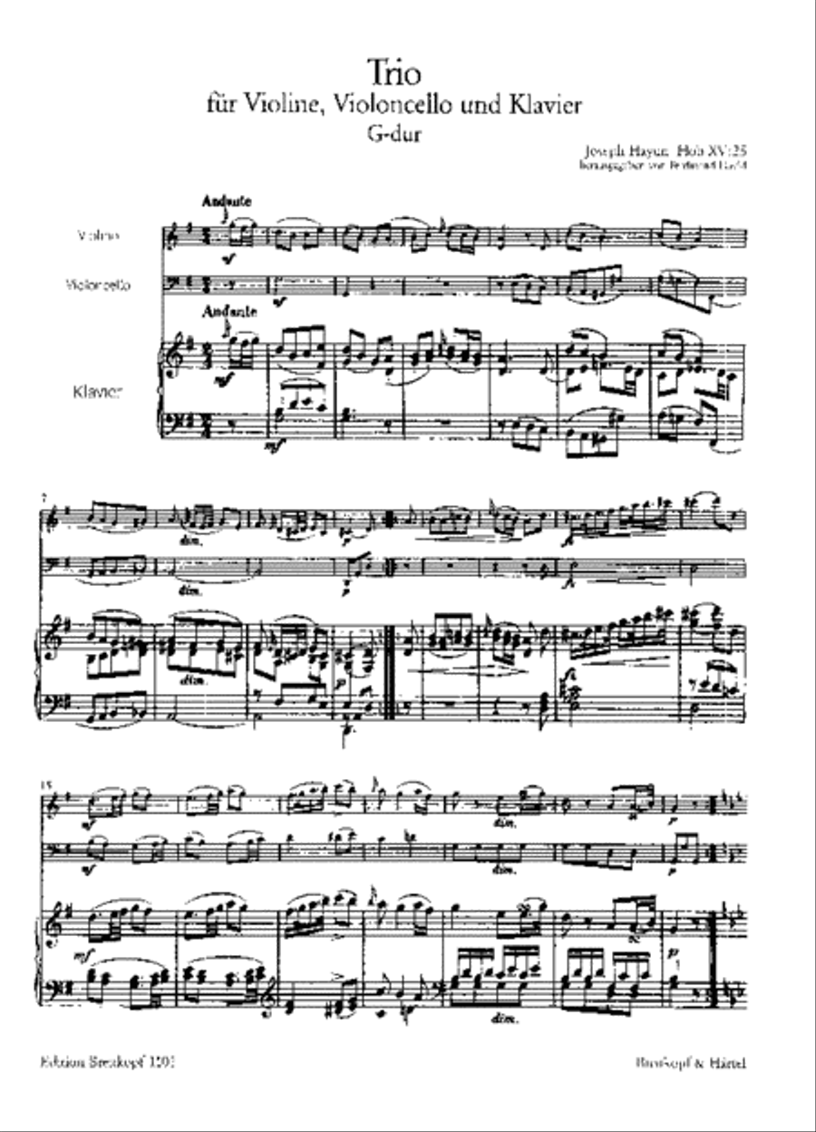 Piano Trio in G major Hob XV:25 Piano Trio scores gallery preview page 2