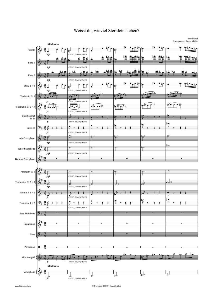 Lullaby - Weisst du wieviel Sternlein stehen? Concert Band scores gallery preview page 3