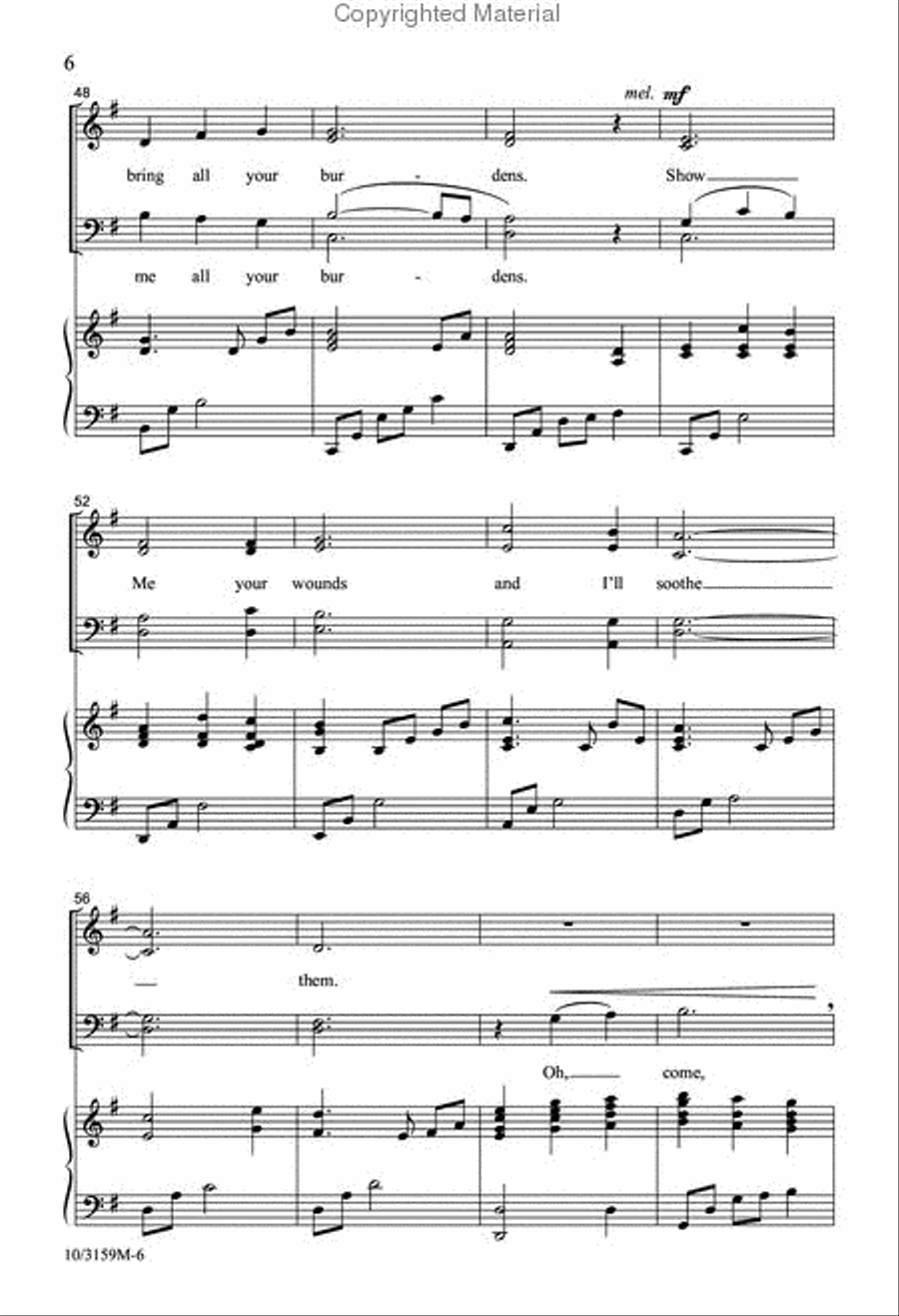 Come, Come Unto Me 4-Part scores gallery preview page 5
