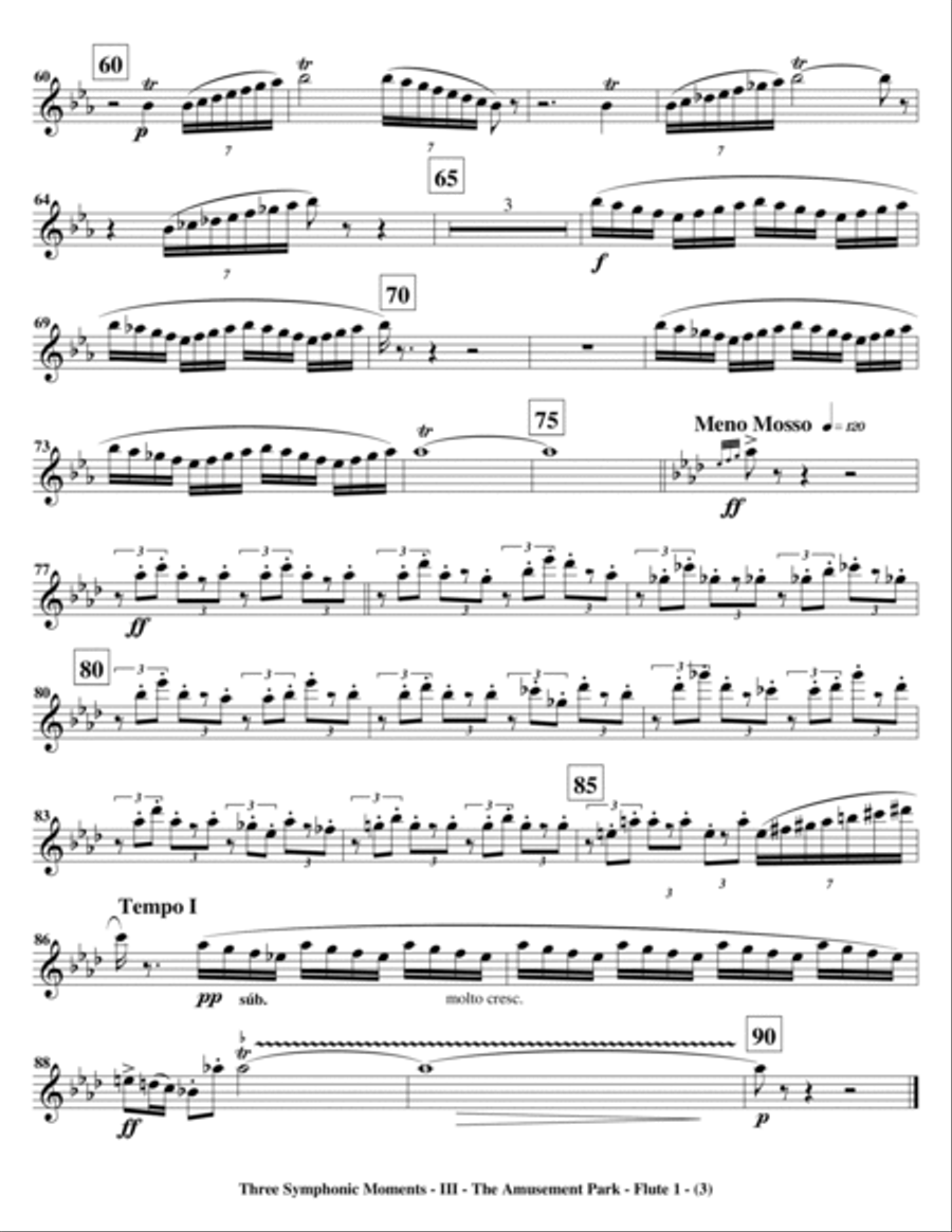Three Symphonic Moments - III. The Amusement Park (Set of Parts) Full Orchestra scores gallery preview page 6