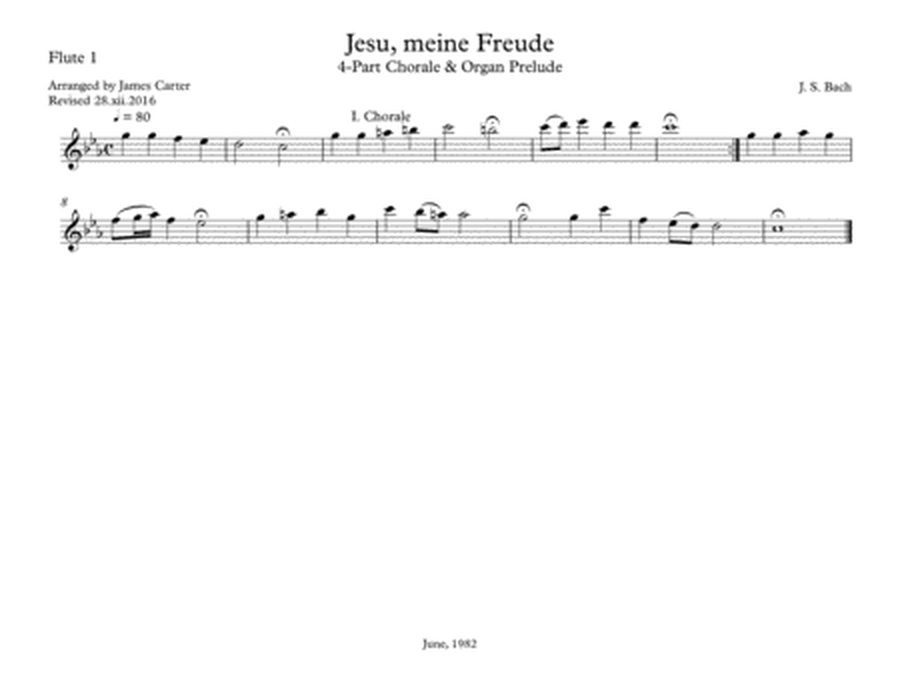 Jesu, meine Freude, I. Chorale, by J.S. Bach, arranged for Flute Choir (3 Flutes (3rd doubling Alto image number null