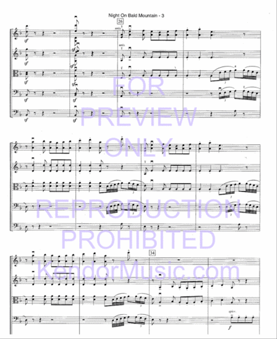 Night On Bald Mountain (Full Score) String Orchestra scores gallery preview page 6