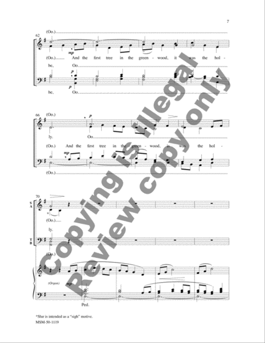 Sans Day Carol (Now the Holly Bears a Berry) 4-Part scores gallery preview page 7