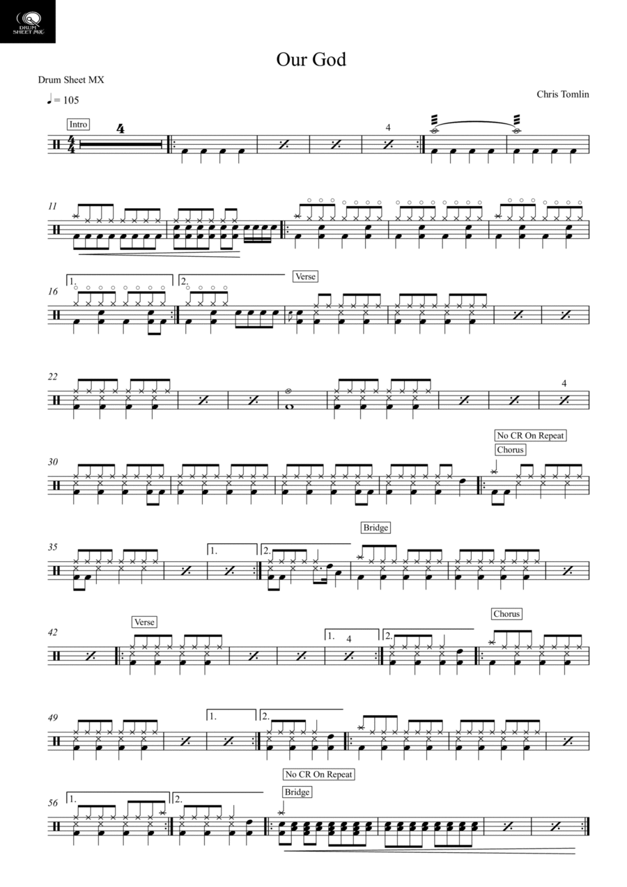Our God Drum Set scores gallery preview page 1