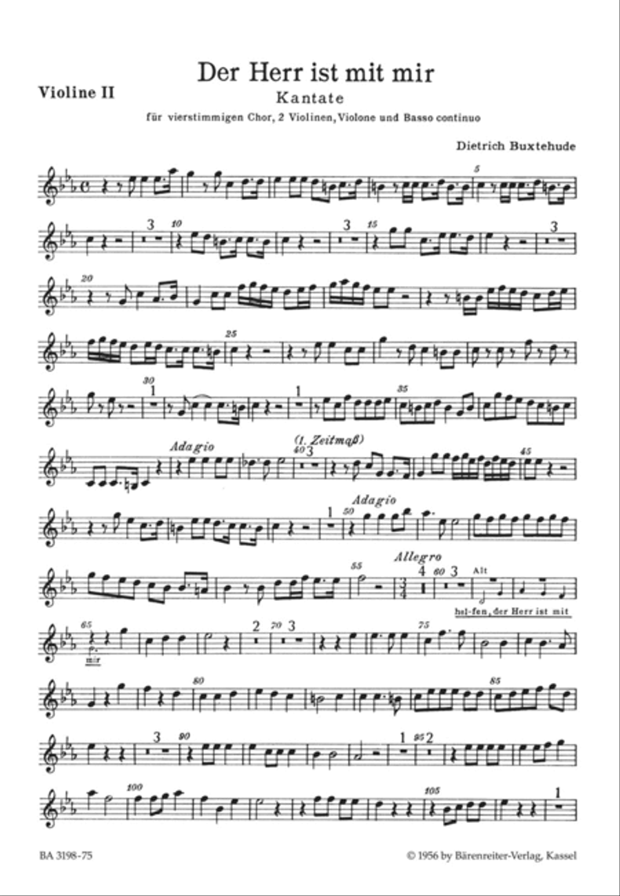 Der Herr ist mit mir BuxWV 15 Violin scores gallery preview page 1