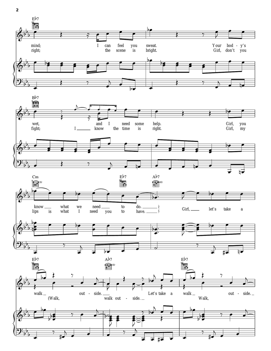 Let's Take A Walk Piano, Vocal, Guitar scores gallery preview page 2