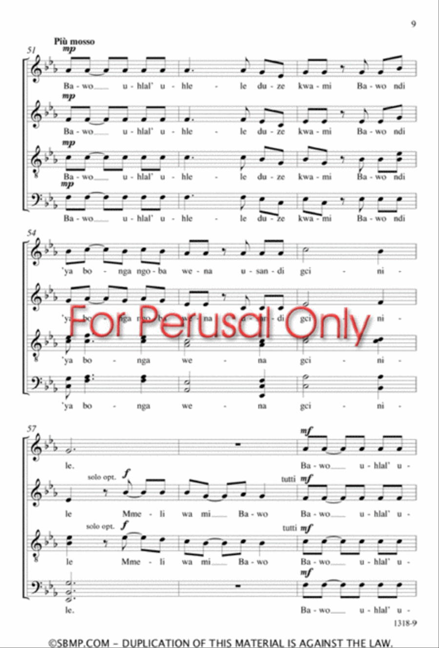 Ndikhokhele Bawo - SATB divisi Octavo Divisi scores gallery preview page 8
