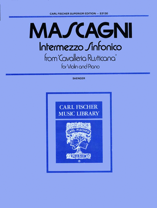 Book cover for Intermezzo Sinfonico, From the Opera "Cavalleria Rusticana"