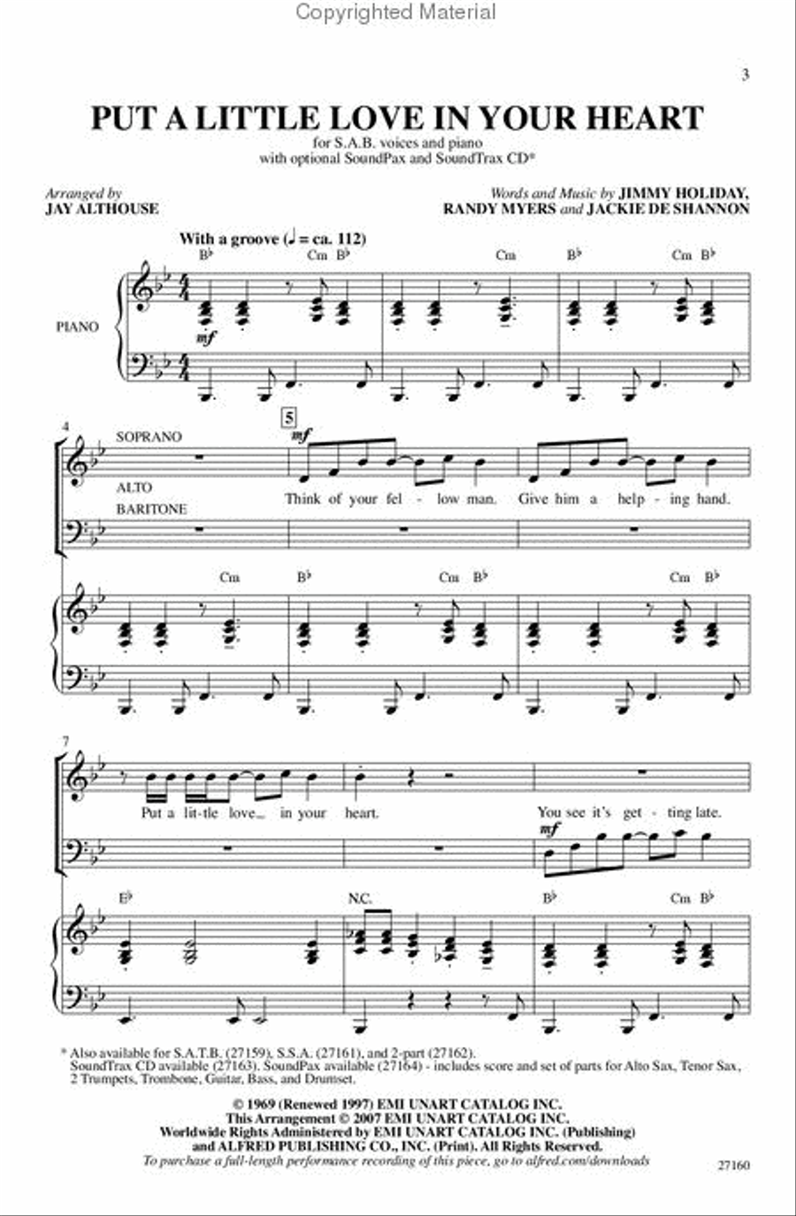 Put a Little Love in Your Heart 3-Part scores gallery preview page 2