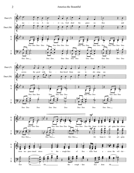 America the Beautiful (SATB - A Cappella) image number null