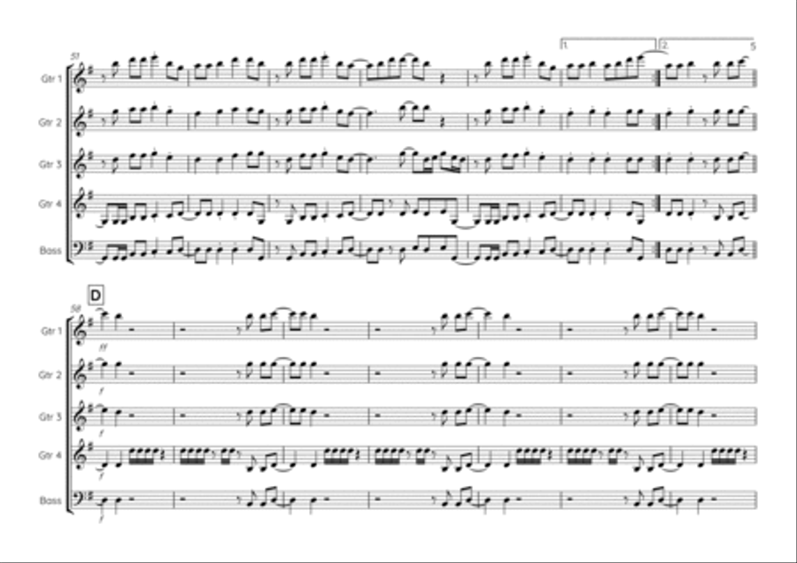 How Will I Know Guitar Ensemble scores gallery preview page 5