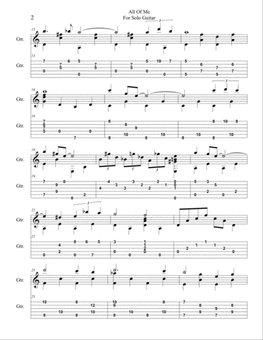All Of Me Guitar Solo scores gallery preview page 2