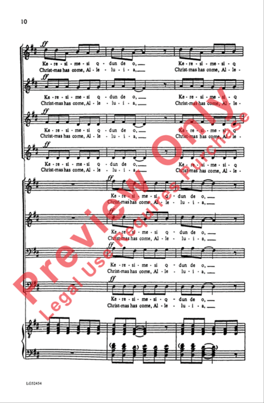 Keresimesi Qdun De O Keresimesi Qdun De O 4-Part scores gallery preview page 10