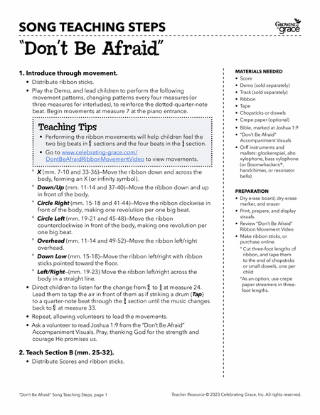 Don't Be Afraid Teacher Resource