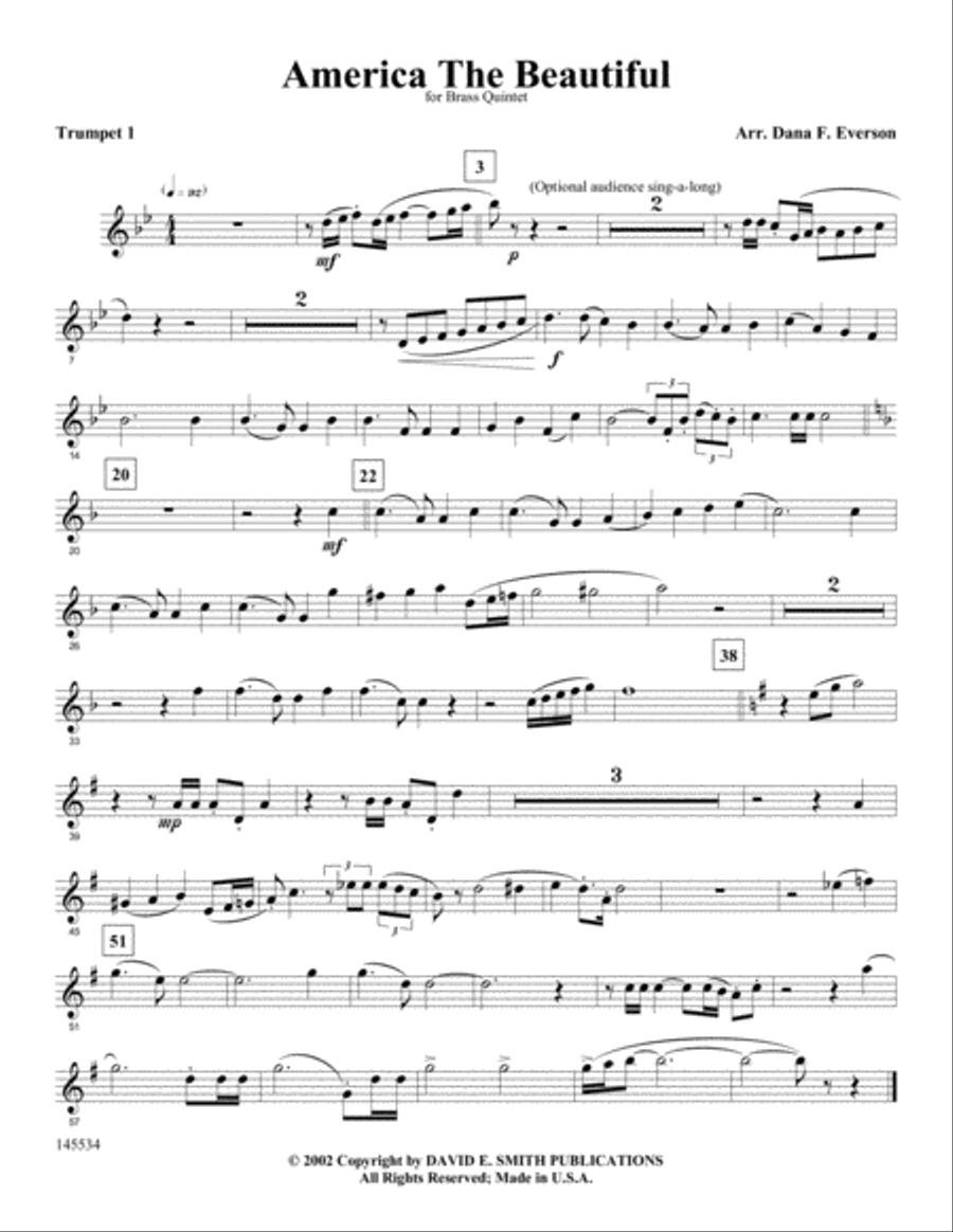America The Beautiful Brass Quintet scores gallery preview page 5
