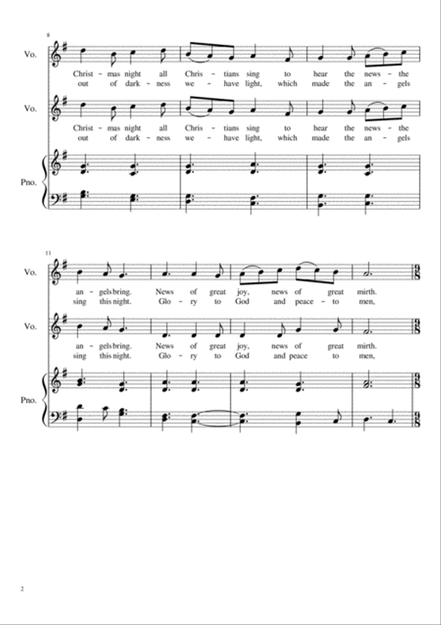 Sussex Carol Easy Piano scores gallery preview page 2