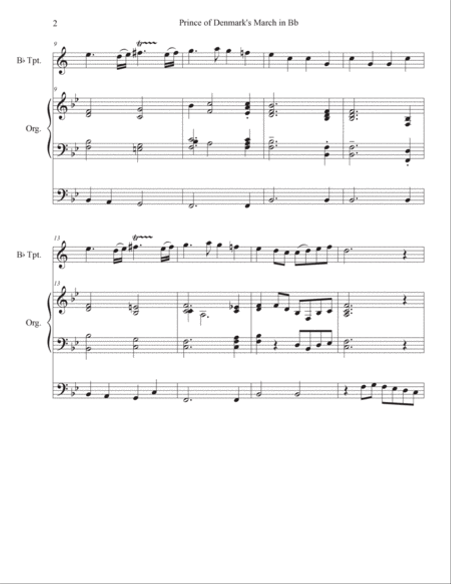 Prince of Denmark's March in Bb (Trumpet Voluntary) Piccolo Trumpet scores gallery preview page 2