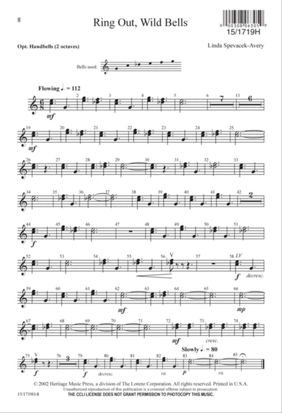 Ring Out, Wild Bells Ring Out, Wild Bells 2-Part scores gallery preview page 8