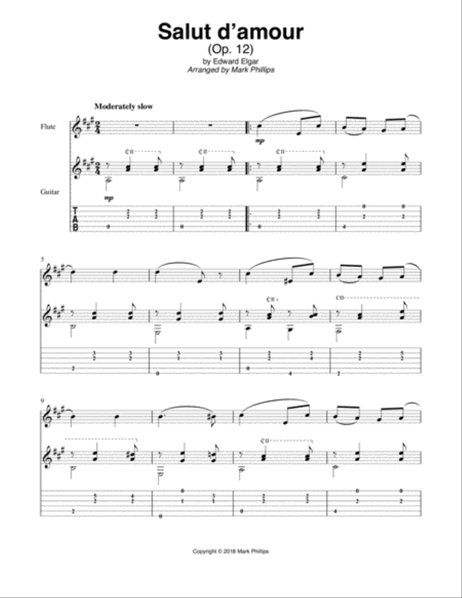 Salut d'amour Salut d'amour Flute scores gallery preview page 1