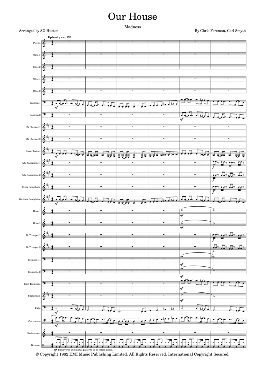 Our House Concert Band scores gallery preview page 1
