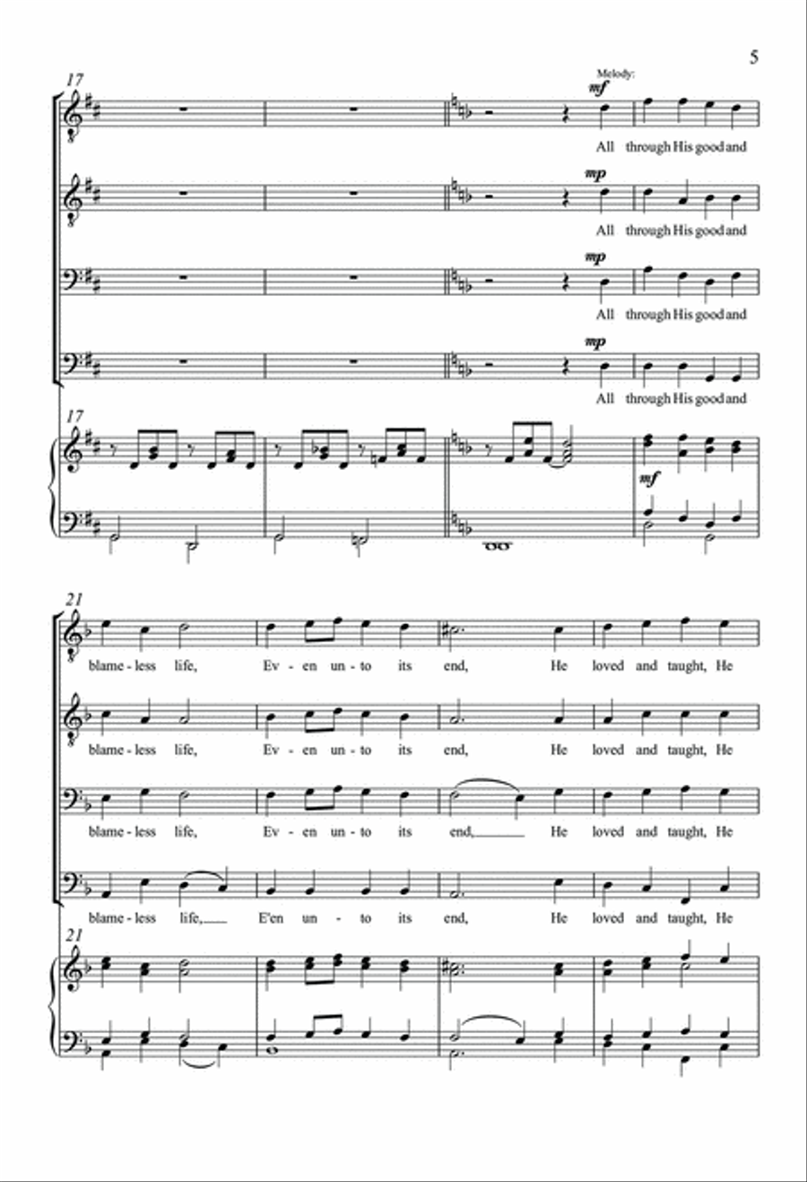 When Jesus Came To Live With Men TTBB scores gallery preview page 4