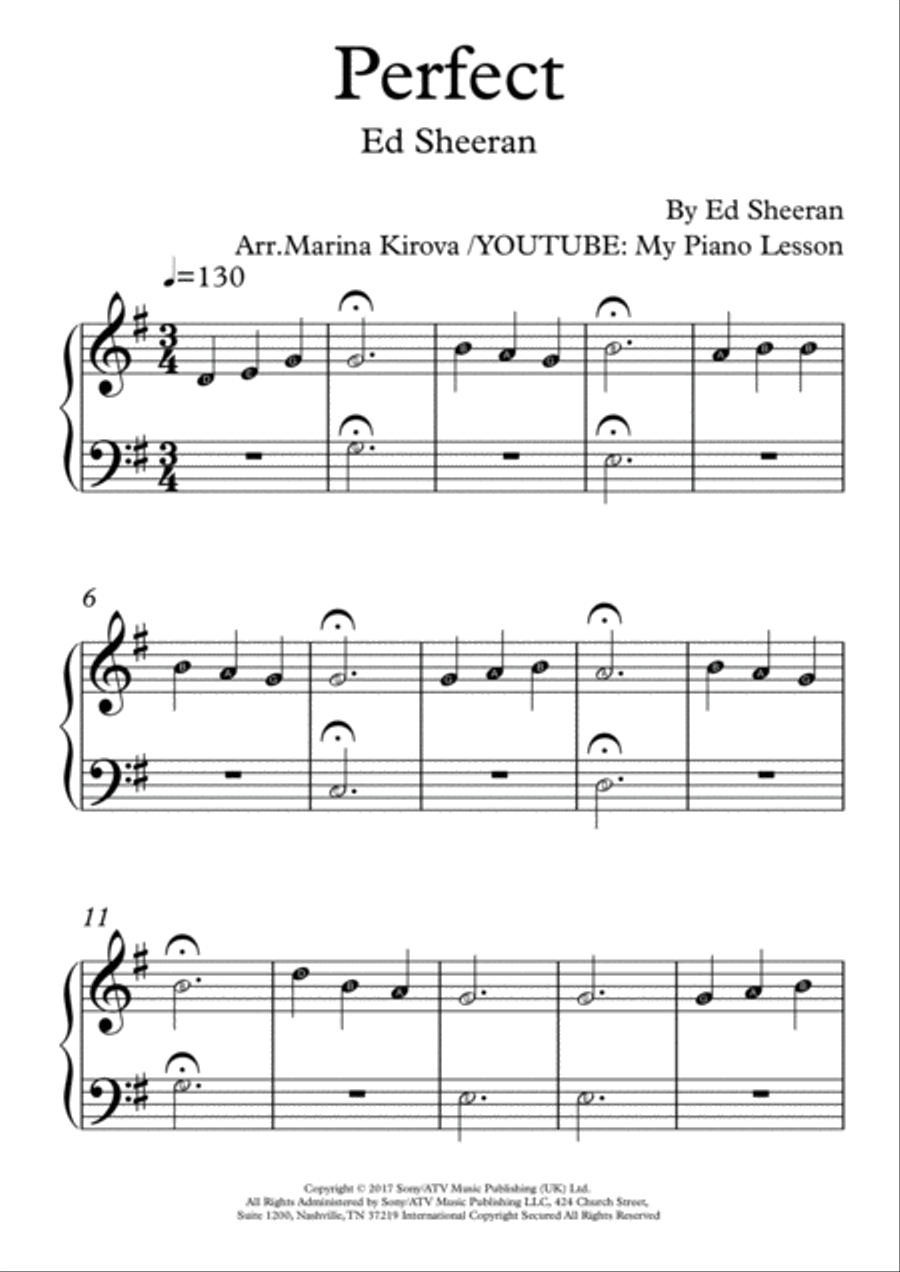 Perfect Easy Piano scores gallery preview page 1