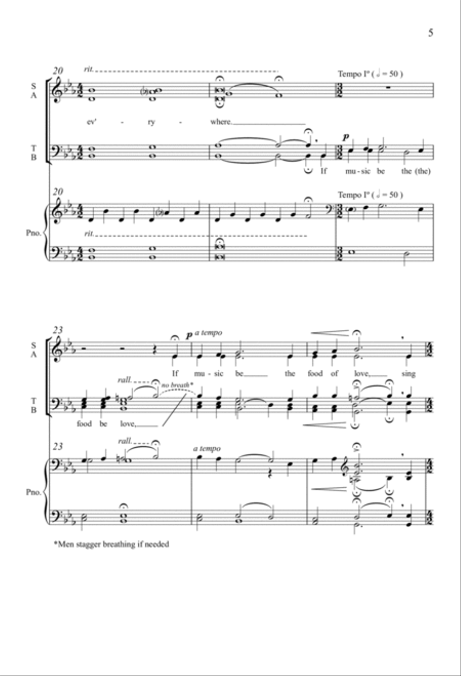 If Music Be The Food Of Love 4-Part scores gallery preview page 4