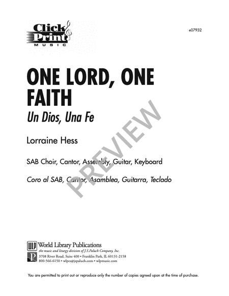 One Lord, One Faith/Un Dios, Una Fe image number null