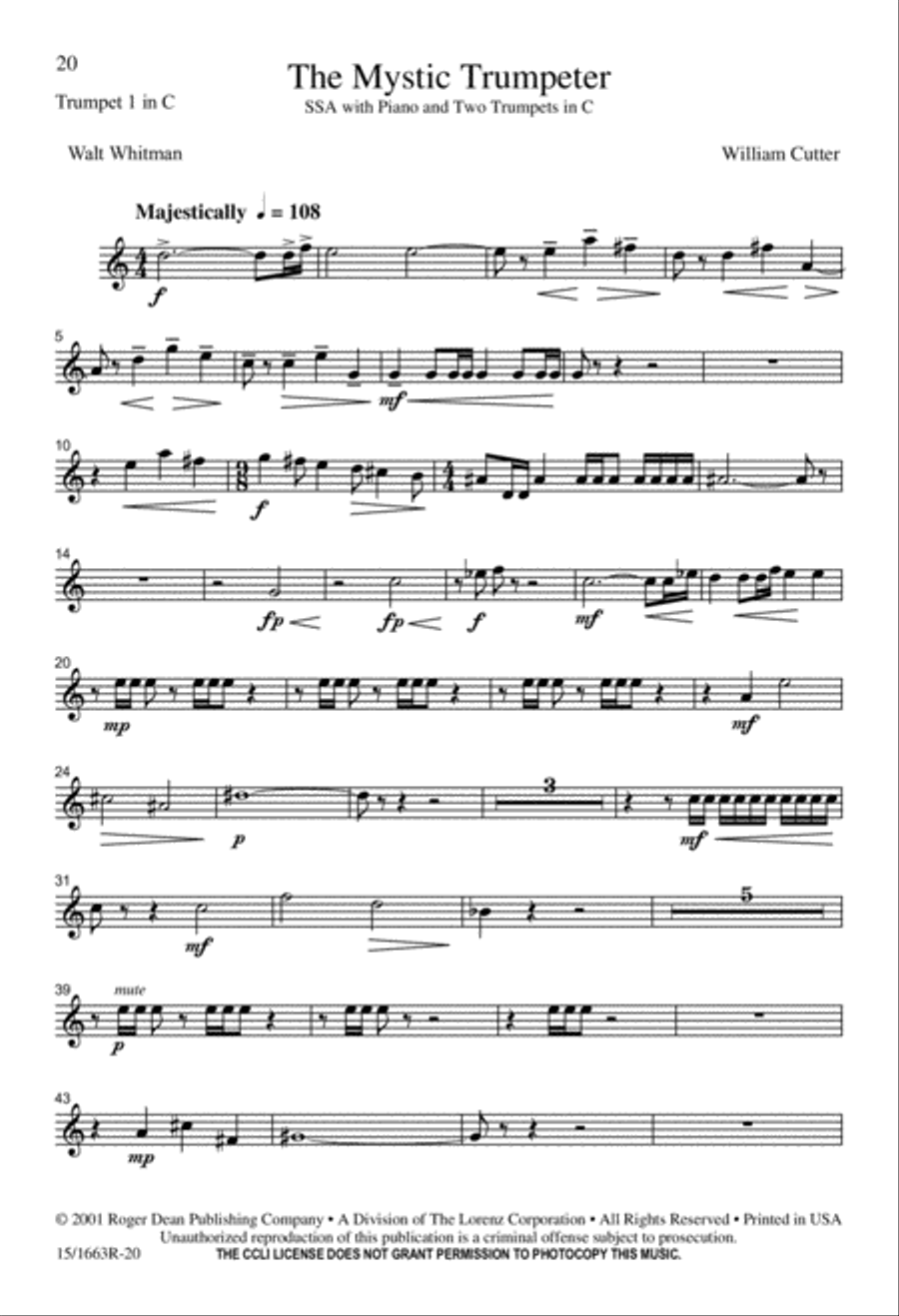 The Mystic Trumpeter SSA scores gallery preview page 20