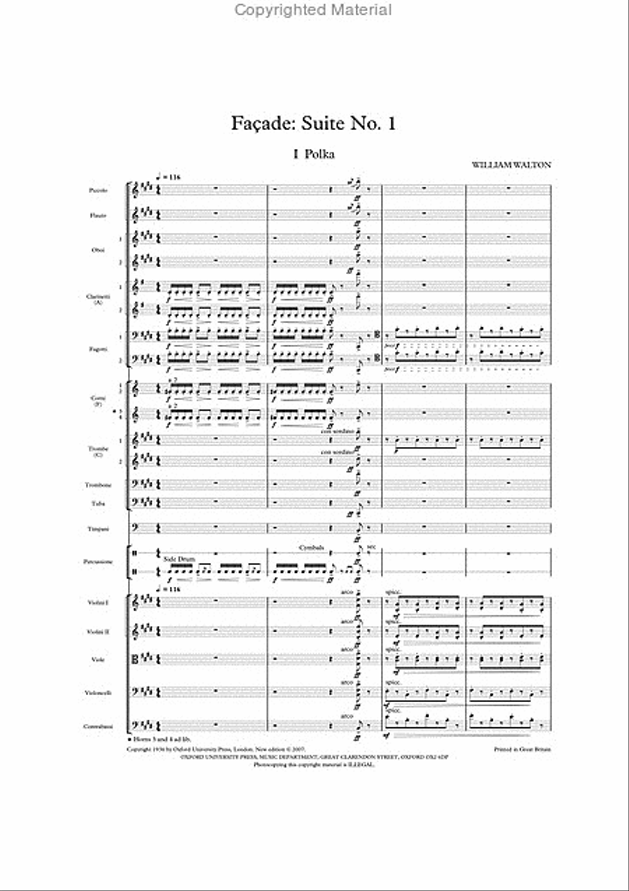 Facade: First and Second Suites for Orchestra Orchestra scores gallery preview page 2
