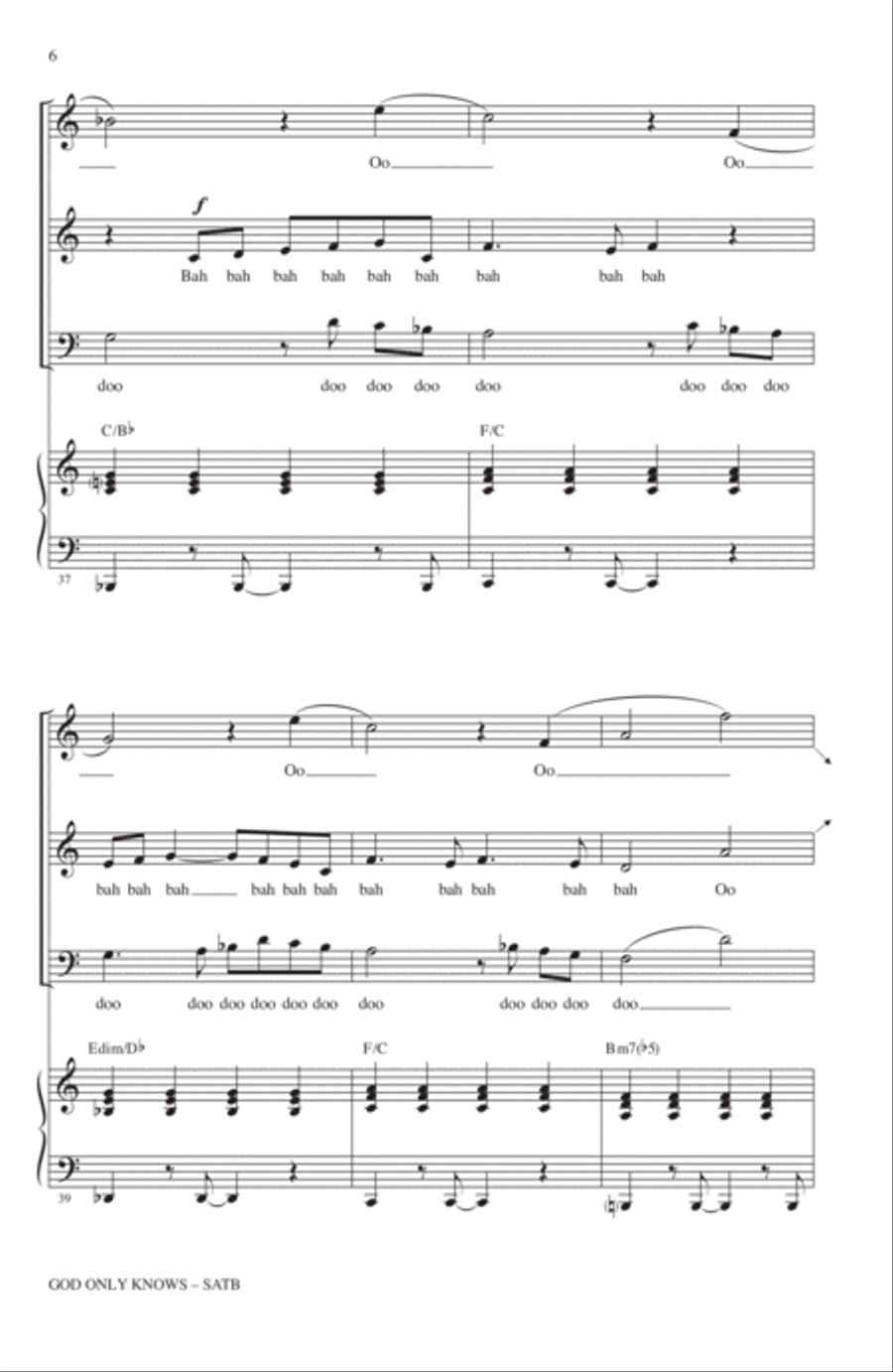 God Only Knows 4-Part scores gallery preview page 5
