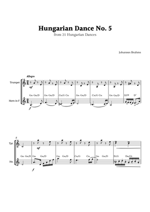 Hungarian Dance No. 5 by Brahms for Trumpet and F Horn Duet