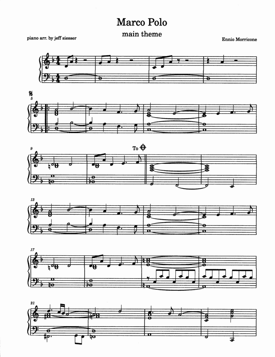 Marco Polo Piano Solo scores gallery preview page 1