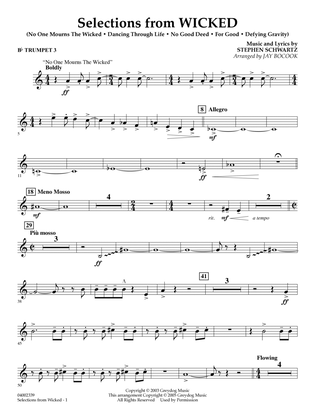 Selections from Wicked (arr. Jay Bocook) - Bb Trumpet 3