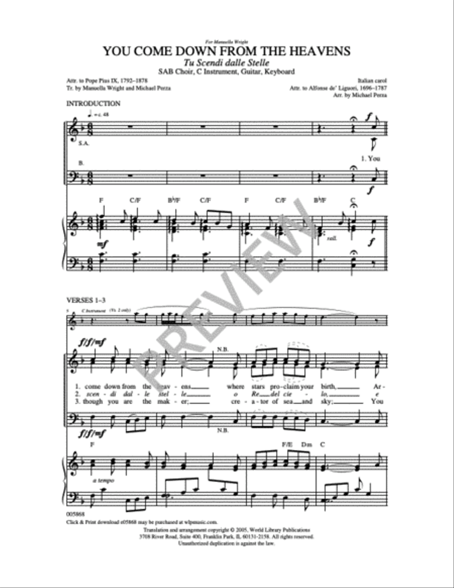 You Come Down From the Heavens 4-Part scores gallery preview page 8