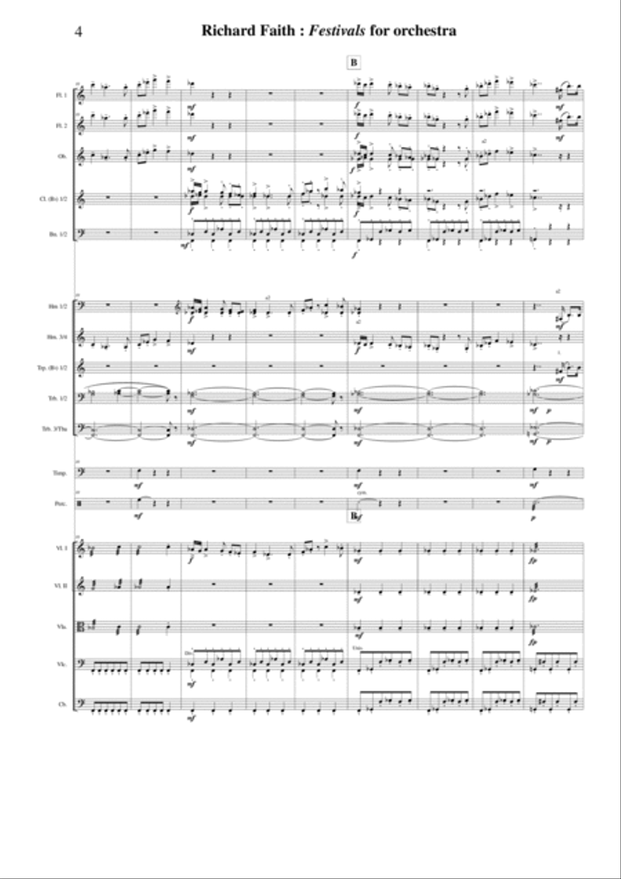 Richard Faith: Festivals for Orchestra, full score Full Orchestra scores gallery preview page 4