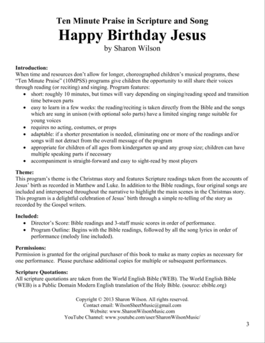 Ten Minute Praise in Scripture and Song -- Happy Birthday Jesus (Children's Program) Choir scores gallery preview page 5