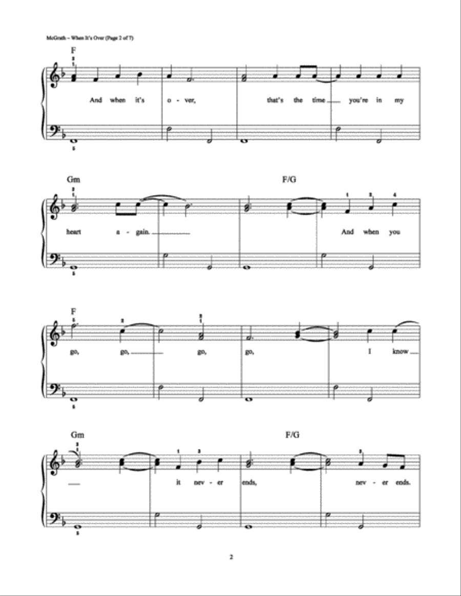 When It's Over Easy Piano scores gallery preview page 2