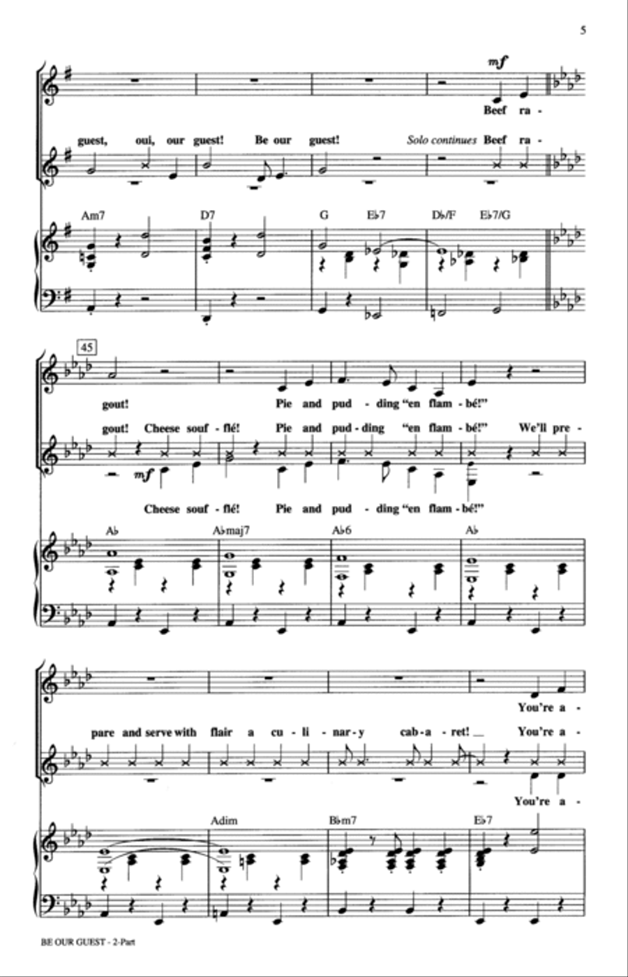 Be Our Guest (from Beauty And The Beast) (arr. Ed Lojeski) 2-Part scores gallery preview page 4