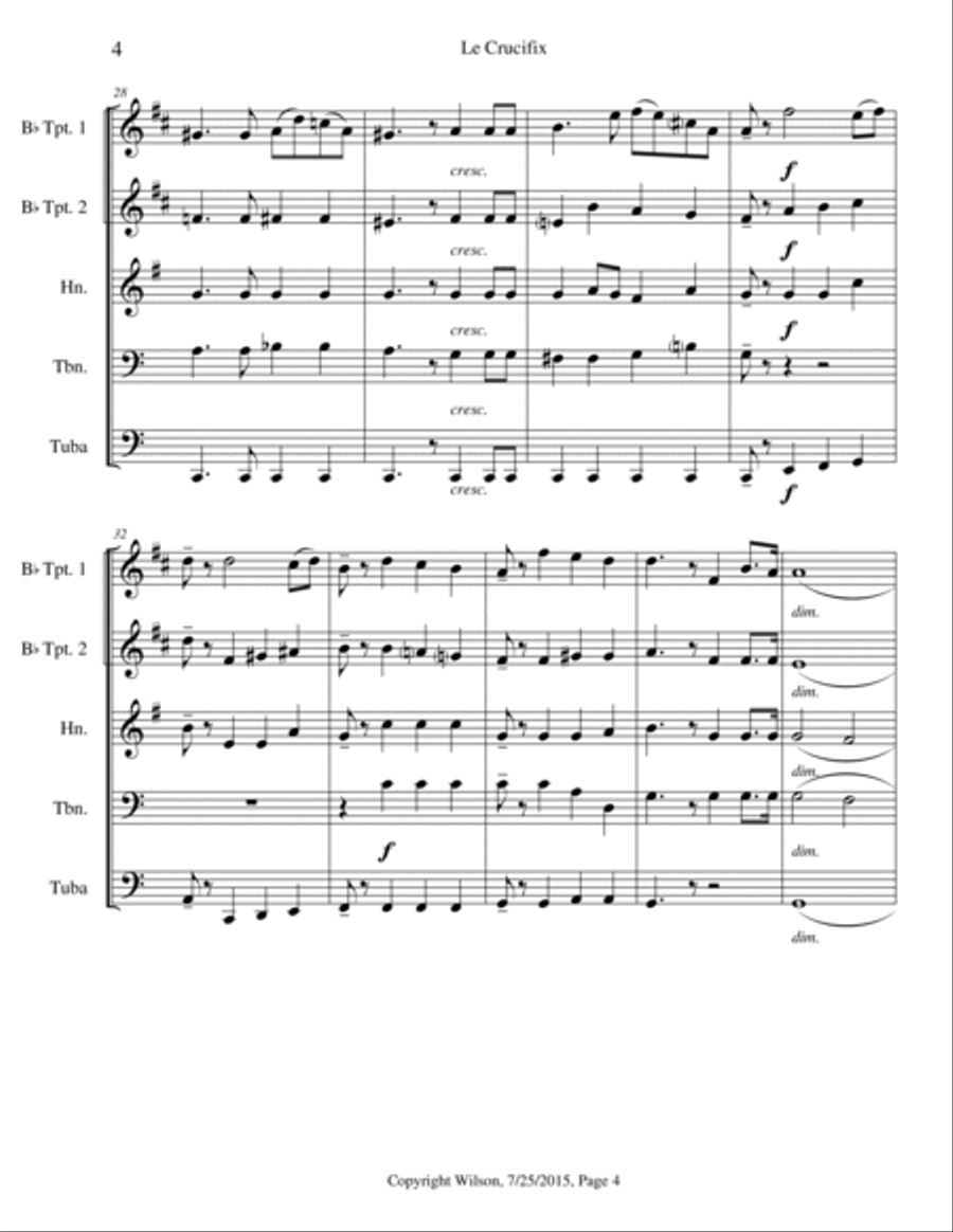 Le Crucifix Le Crucifix Brass Quintet scores gallery preview page 5