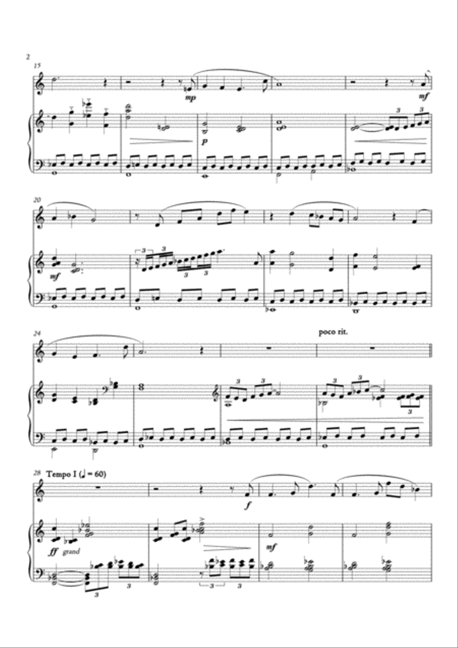 Carson Cooman: Autumn Songs (2008) fo rBb or C trumpet and piano C Trumpet scores gallery preview page 4