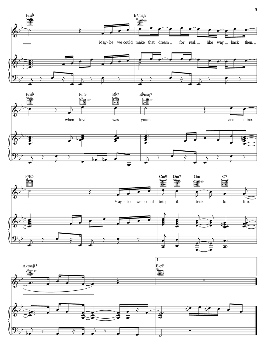 Mine Again Piano, Vocal, Guitar scores gallery preview page 3