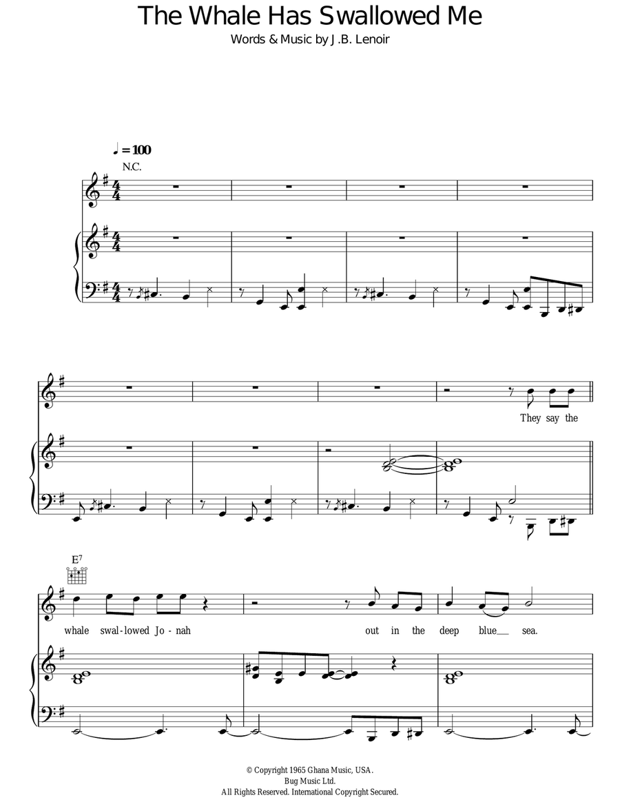 The Whale Has Swallowed Me Guitar scores gallery preview page 1