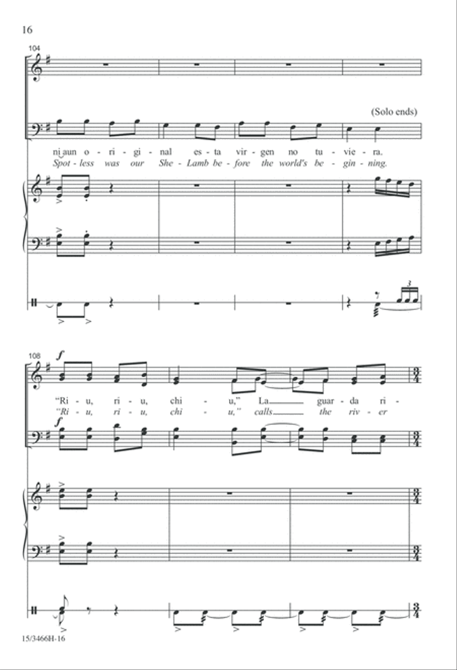 Tres Villancicos Españoles 4-Part scores gallery preview page 16