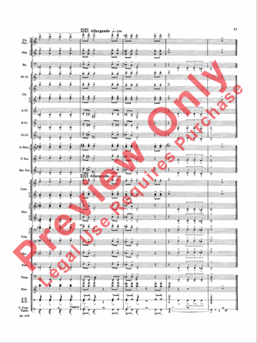 Overture Jubiloso Overture Jubiloso Concert Band scores gallery preview page 44