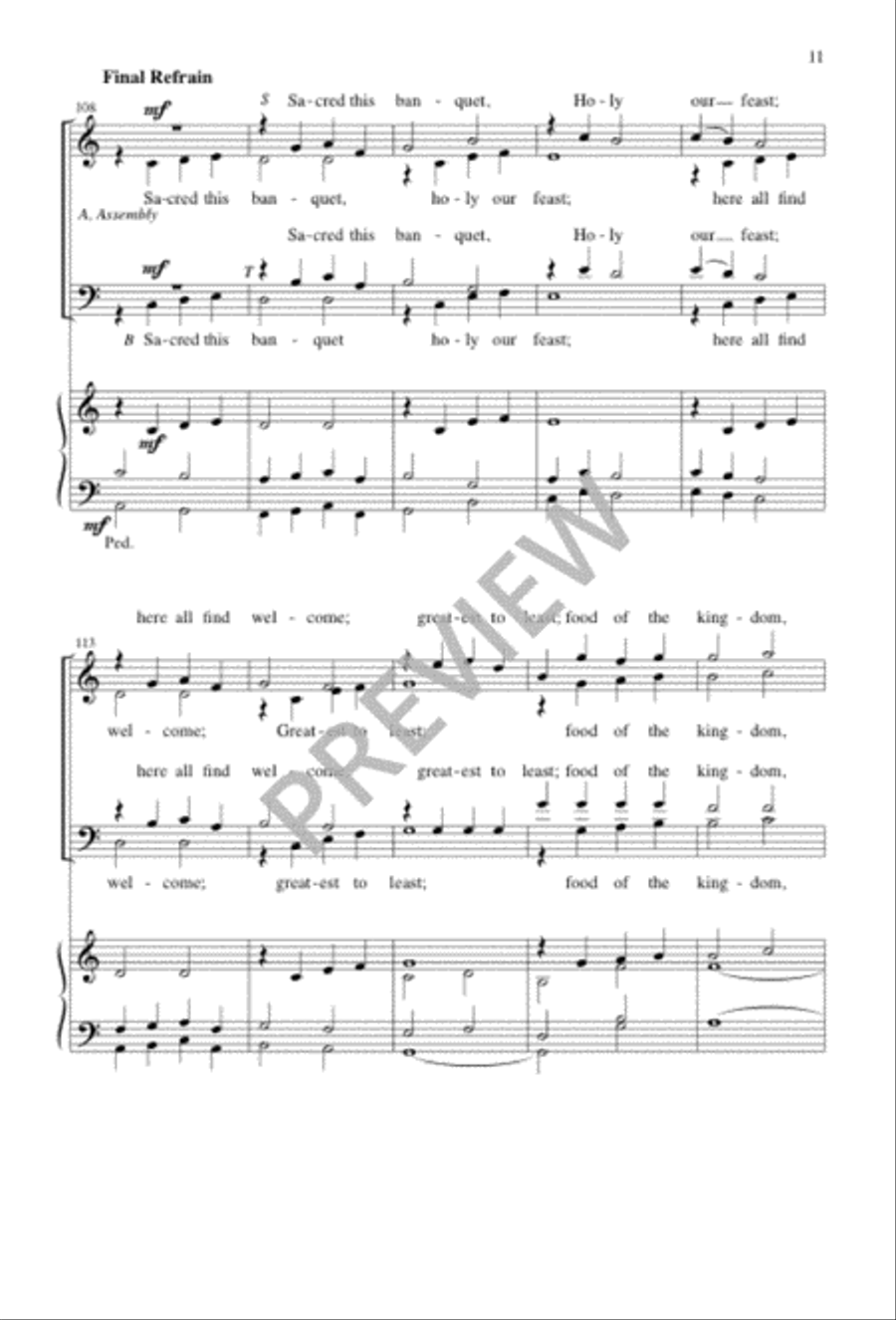 Sacred This Banquet, Holy Our Feast 4-Part scores gallery preview page 11