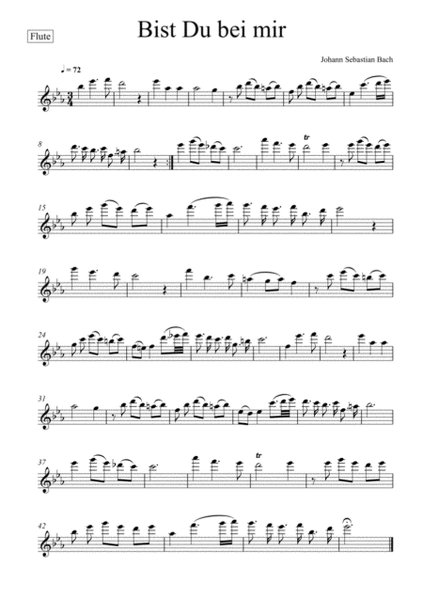 Johann Sebastian Bach - Bist du bei mir (Flute Solo) image number null