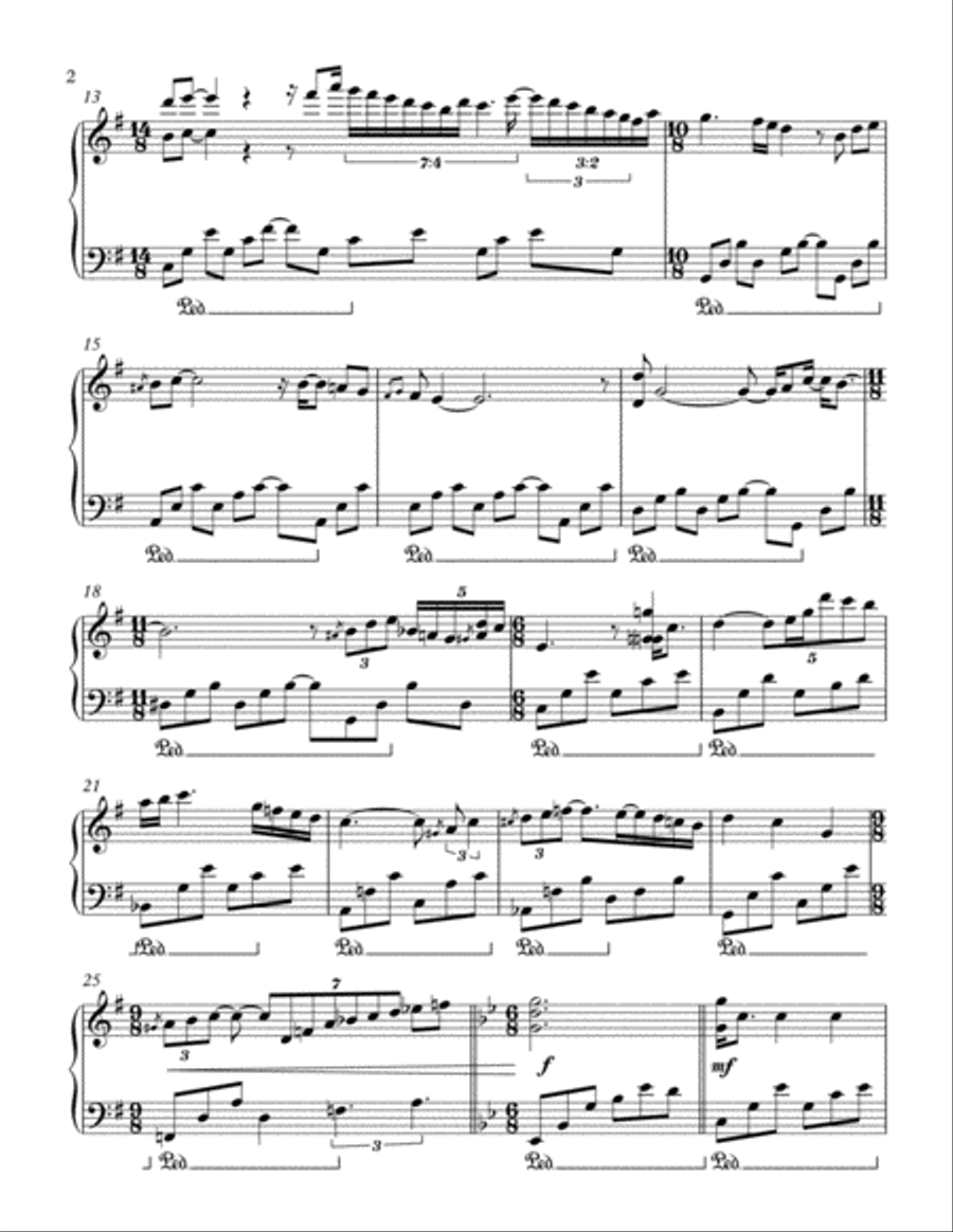 Bride's Song Piano Solo scores gallery preview page 2